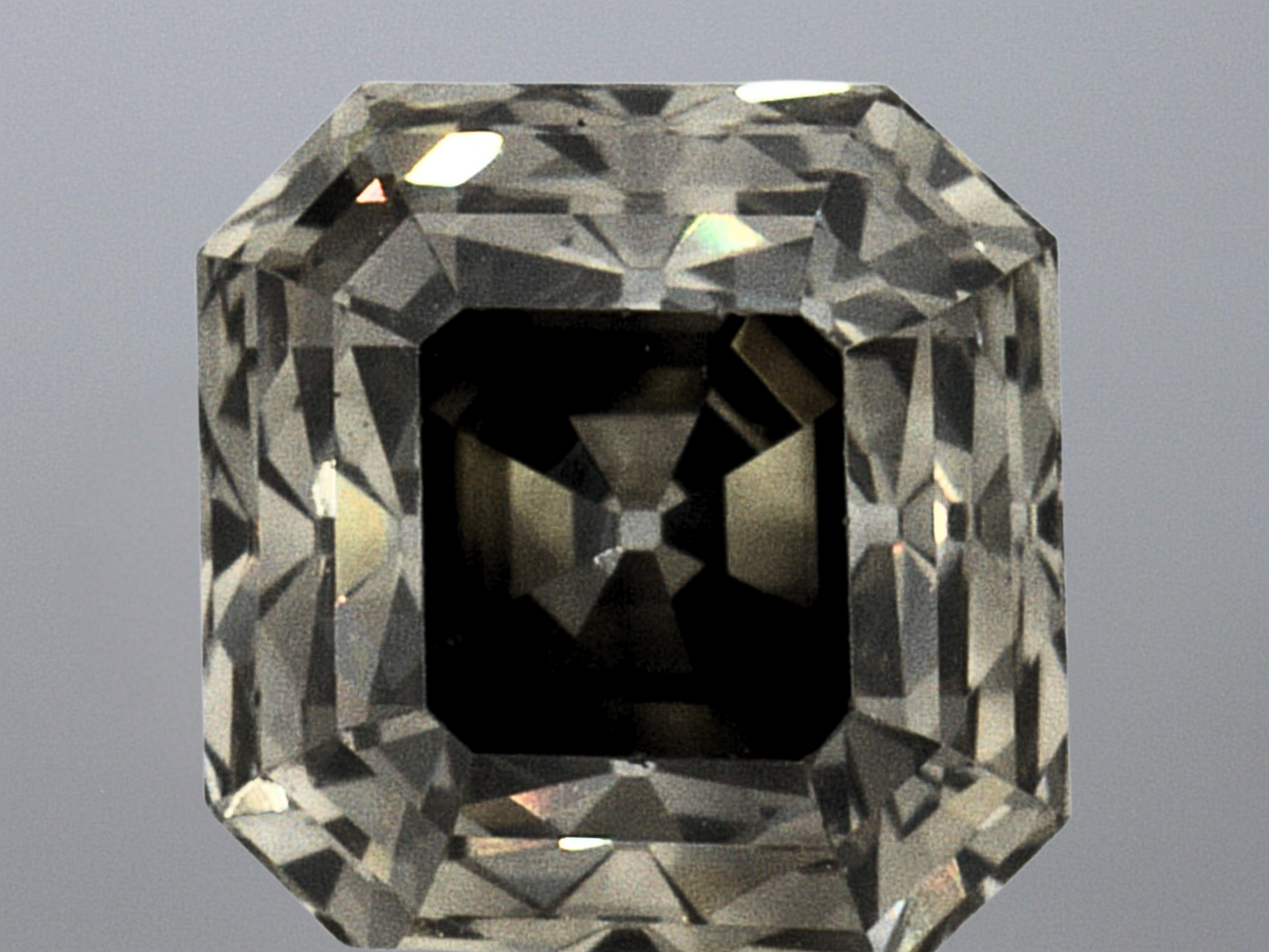 1.04 Asscher Fancy Dark Greenish Grey SI1 GIA