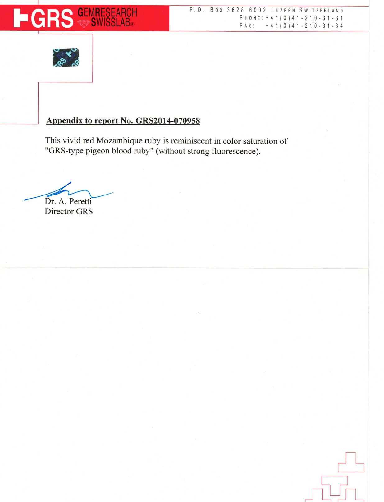 3.02 Round Ruby Mozambique 'Pigeon Blood' GRS NH