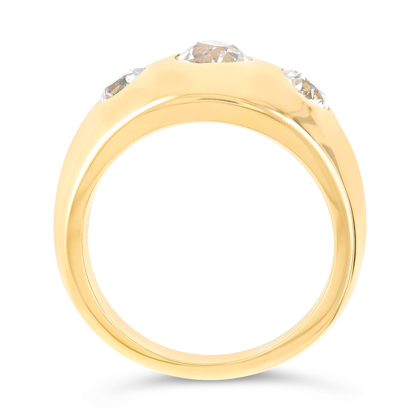 Old Cut Three Stone Gypsy Ring