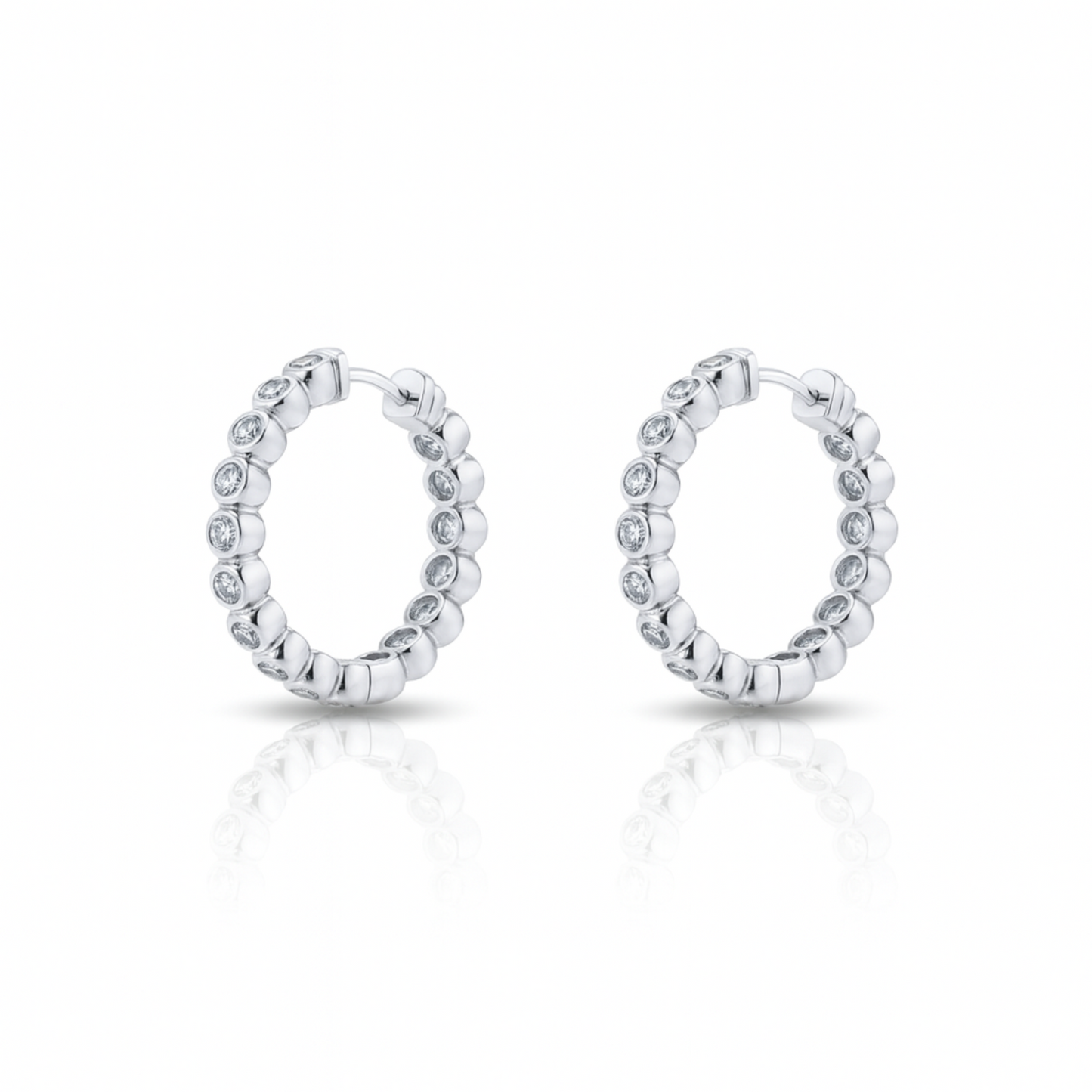 Old Cut Diamond Hoop Earrings