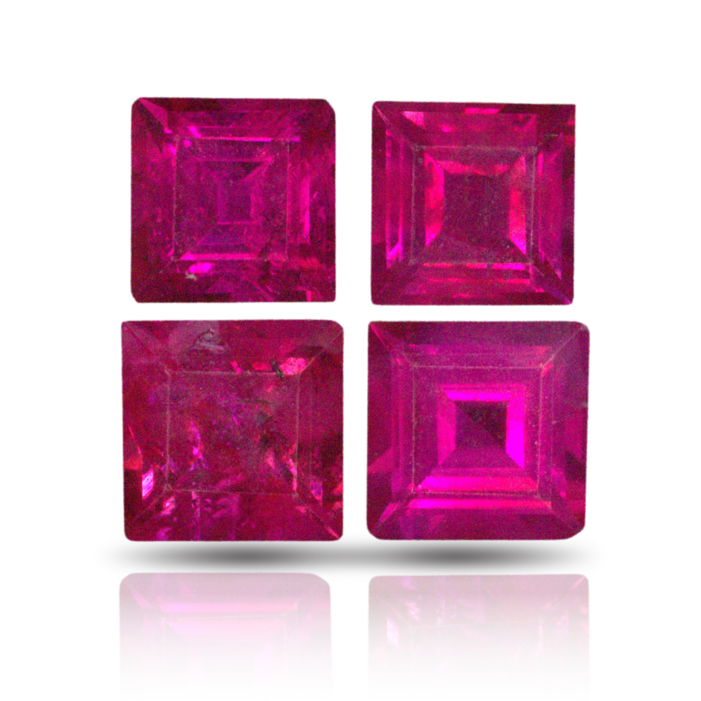2.50ctw Carre Cut Ruby pairs, Burma AGL NH