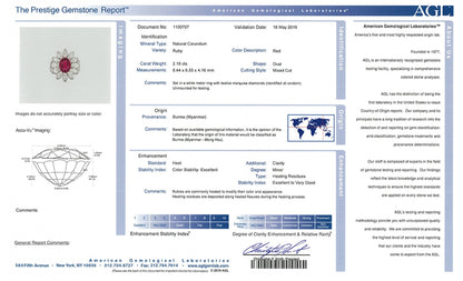 2.15 Oval Burma Ruby AGL Heated