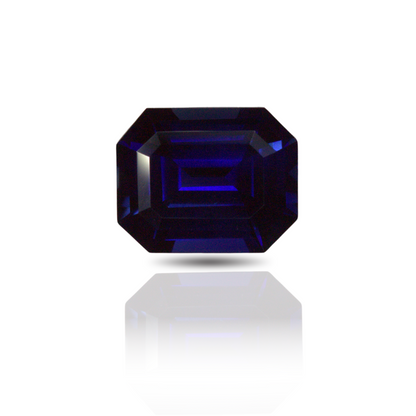 3.85 Emerald Cut Sapphire Thailand GIA Heated