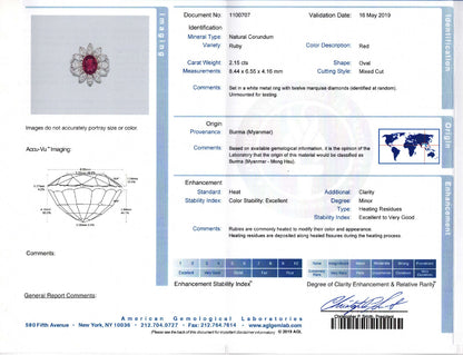 1.88 Ruby, Round, Burma No Heat