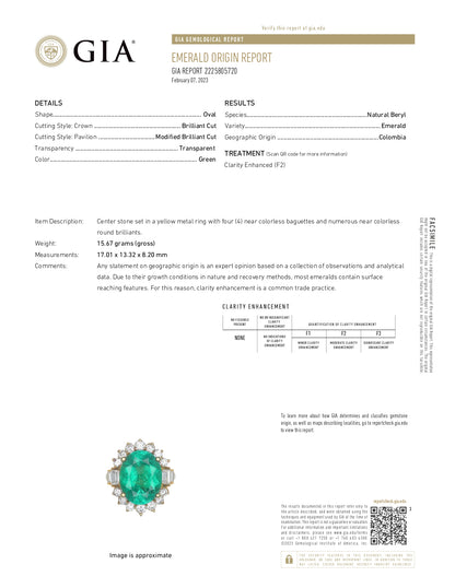 10.46ct Oval Emerald Estate GRS Colombia Minor GIA Certified