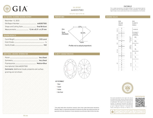 3.02 Oval L VS2 GIA