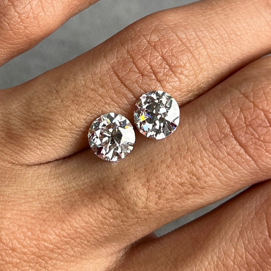 3.73ctw Old European E I1-SI2 GIA (Matched Pair)