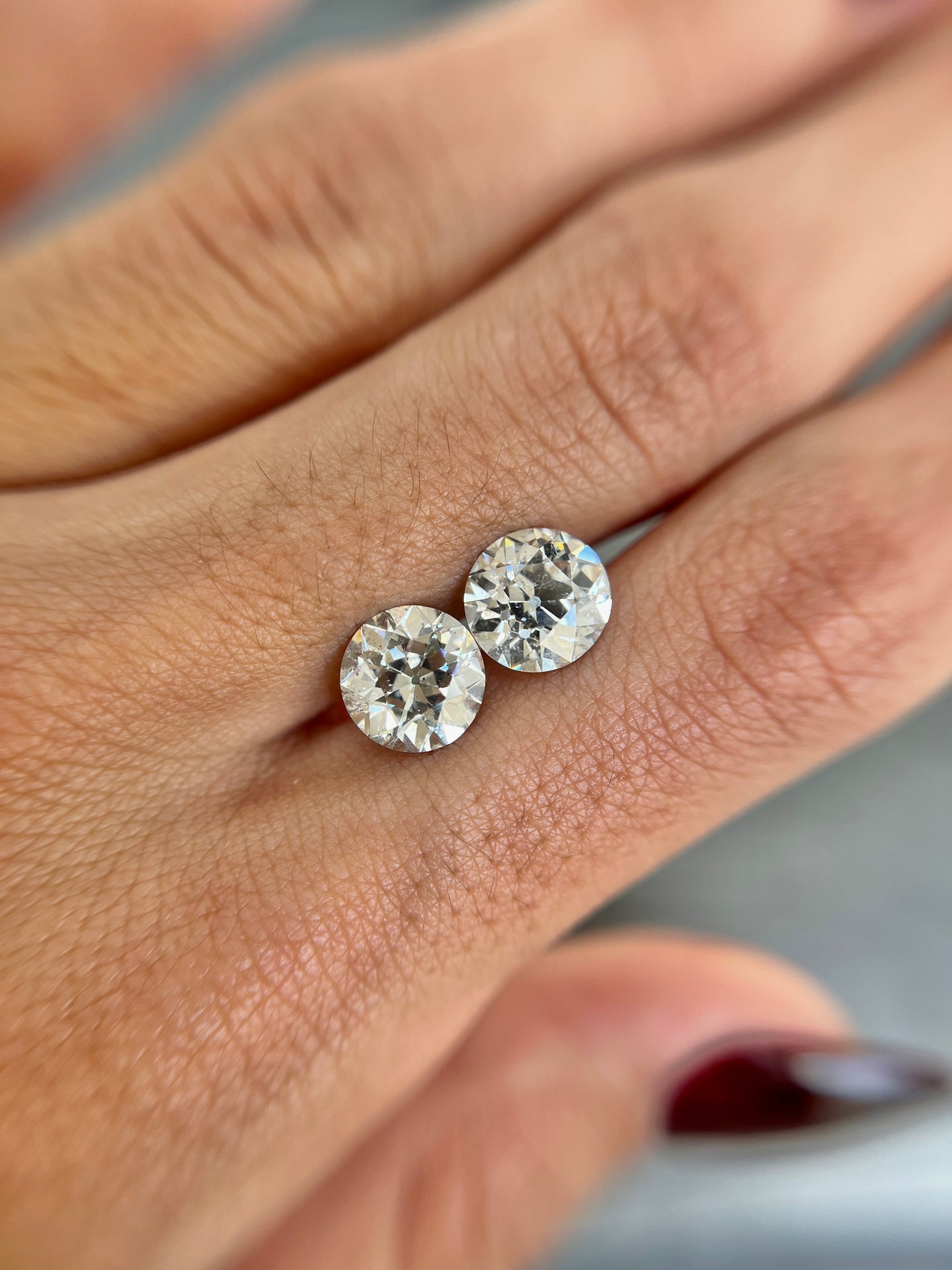 4.50ctw Old European K-J I1 (Matched Pair)