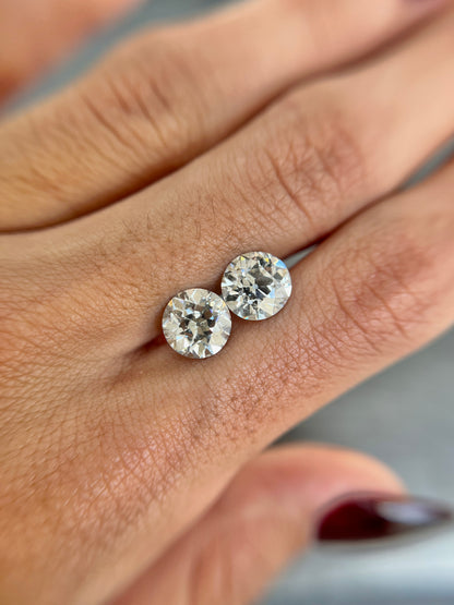 4.50ctw Old European K-J I1 (Matched Pair)