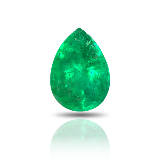 18.01 Emerald, Pear Shape, Green, Columbia