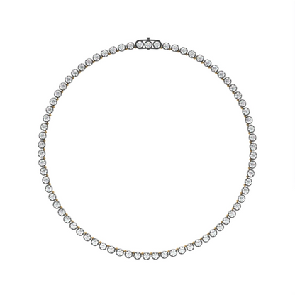 Old Cut Collet Set Tennis Necklace