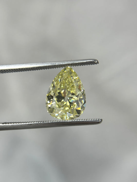 4.83 Pear Shape Fancy Light Yellow I1 GIA