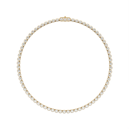 Old Cut Collet Set Tennis Necklace