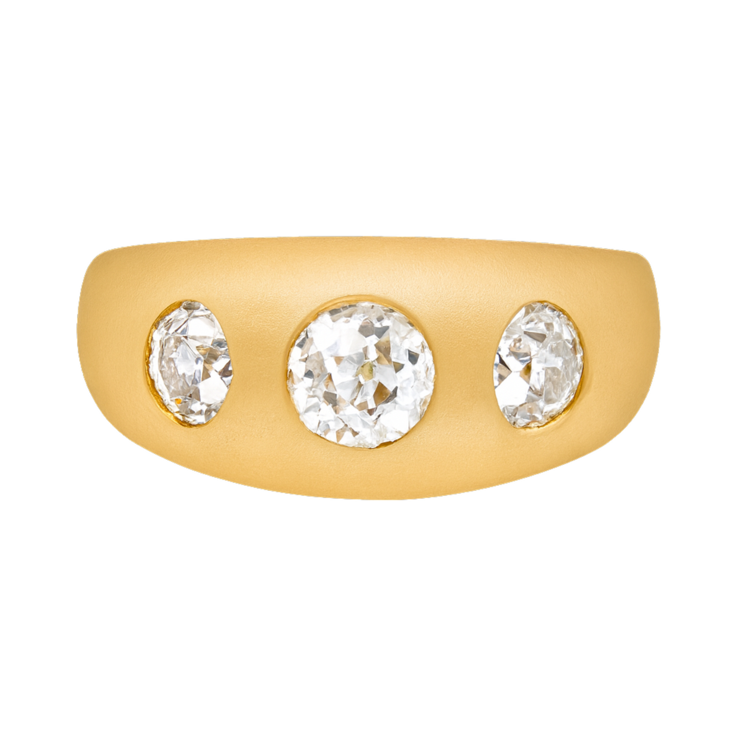 Old Cut Three Stone Gypsy Ring