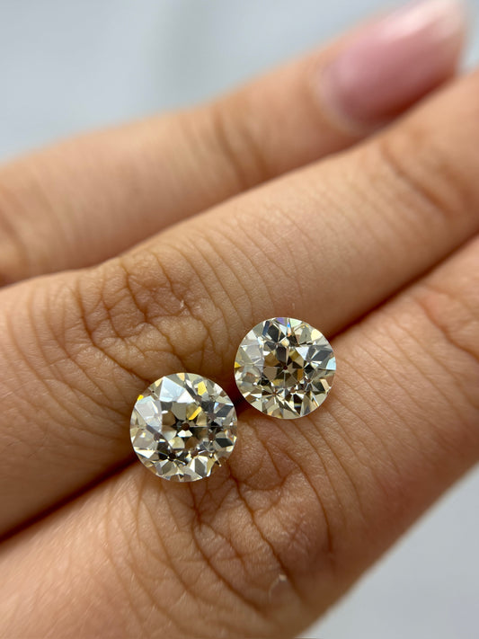 5.02ctw Old European N-O VS1 VS2 GIA (Matched Pair)