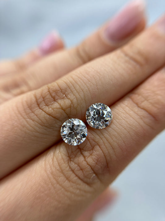 3.80ctw Old European G SI1 GIA (Matched Pair)