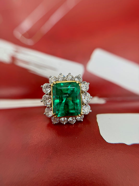 6.57ct Colombian Emerald Ring (F1, GIA)