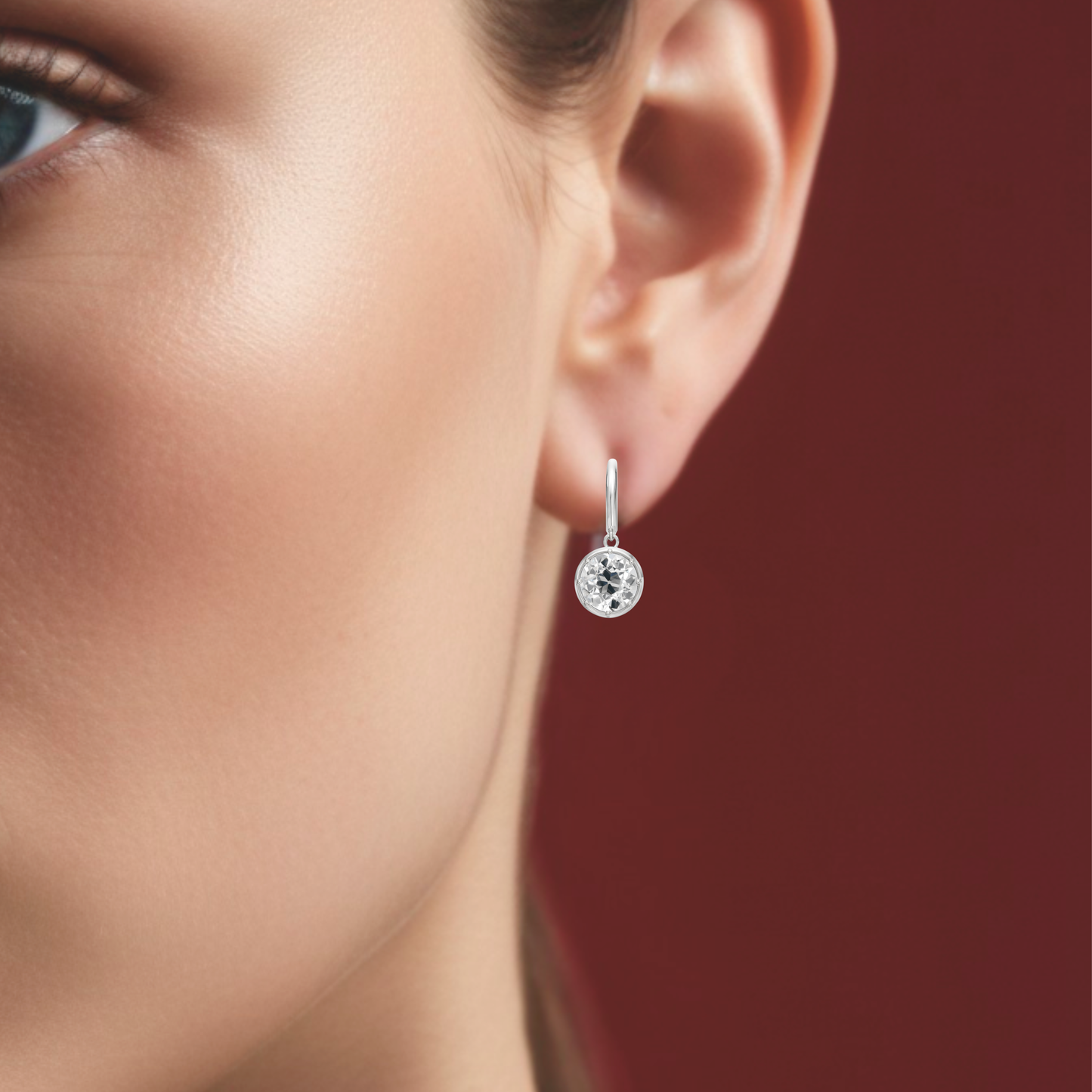 Old European Cut Diamond Drop Earrings