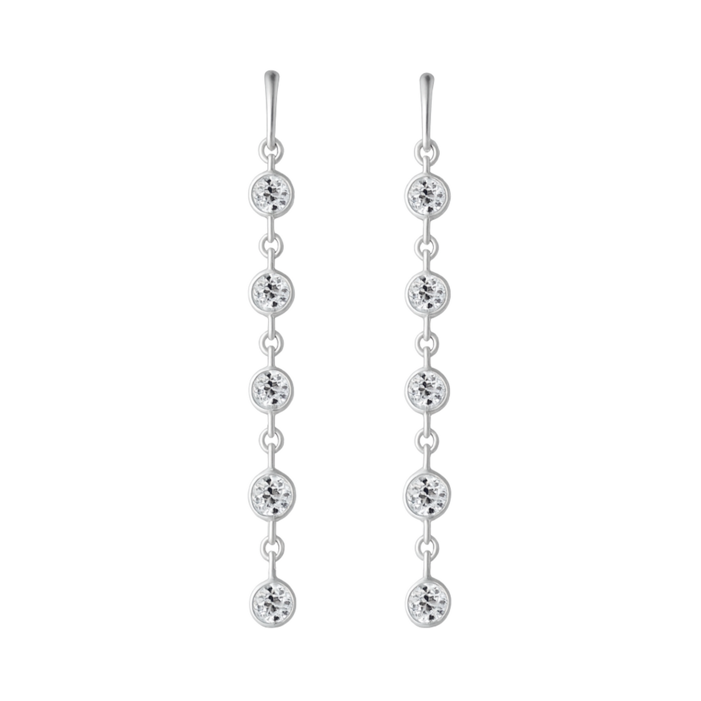 Old European Cut Diamond Five Drop Earrings
