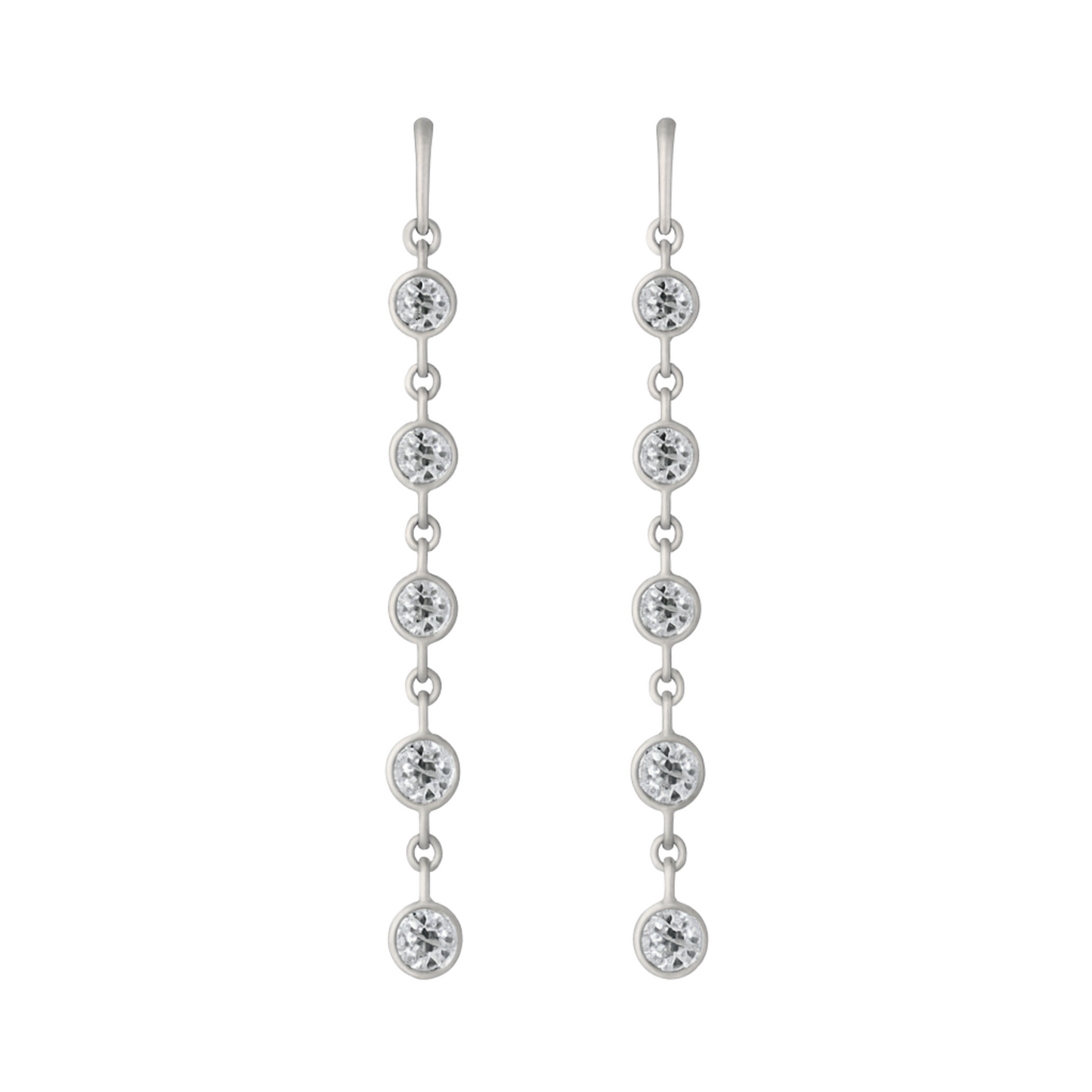 Old European Cut Diamond Five Drop Earrings