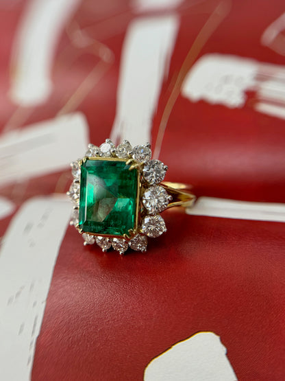 6.57ct Colombian Emerald Ring (F1, GIA)