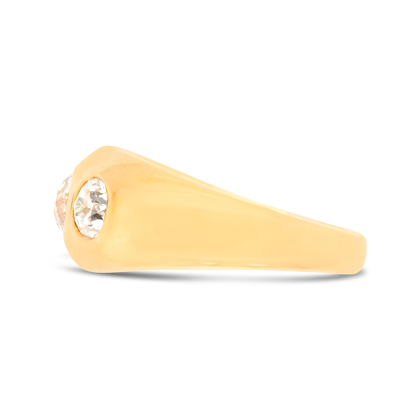 Old Cut Three Stone Gypsy Ring