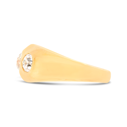 Old Cut Three Stone Gypsy Ring