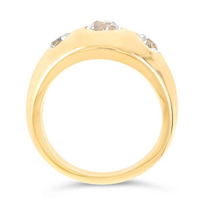 Old Cut Three Stone Gypsy Ring