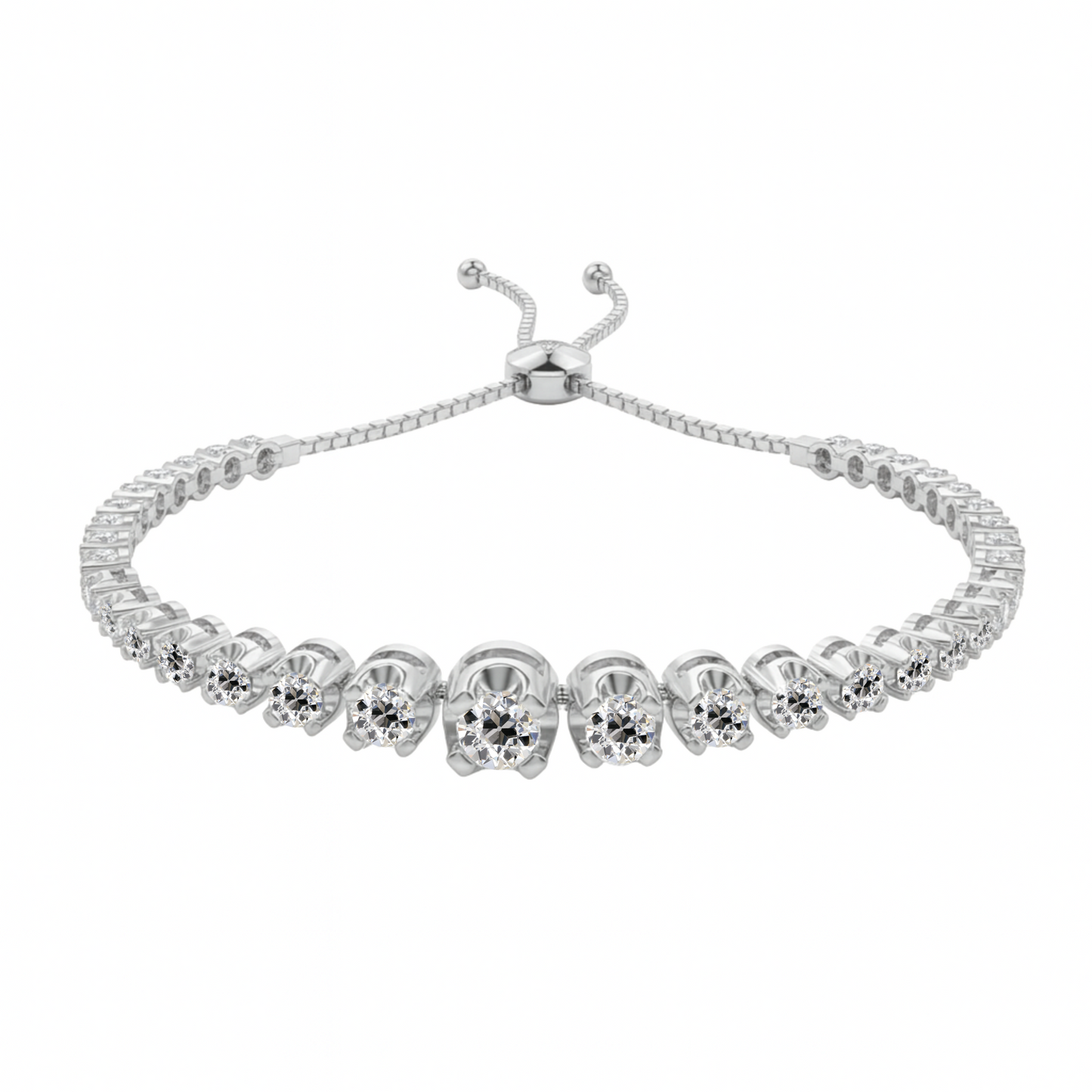 Old Cut Diamond Zip Bracelet