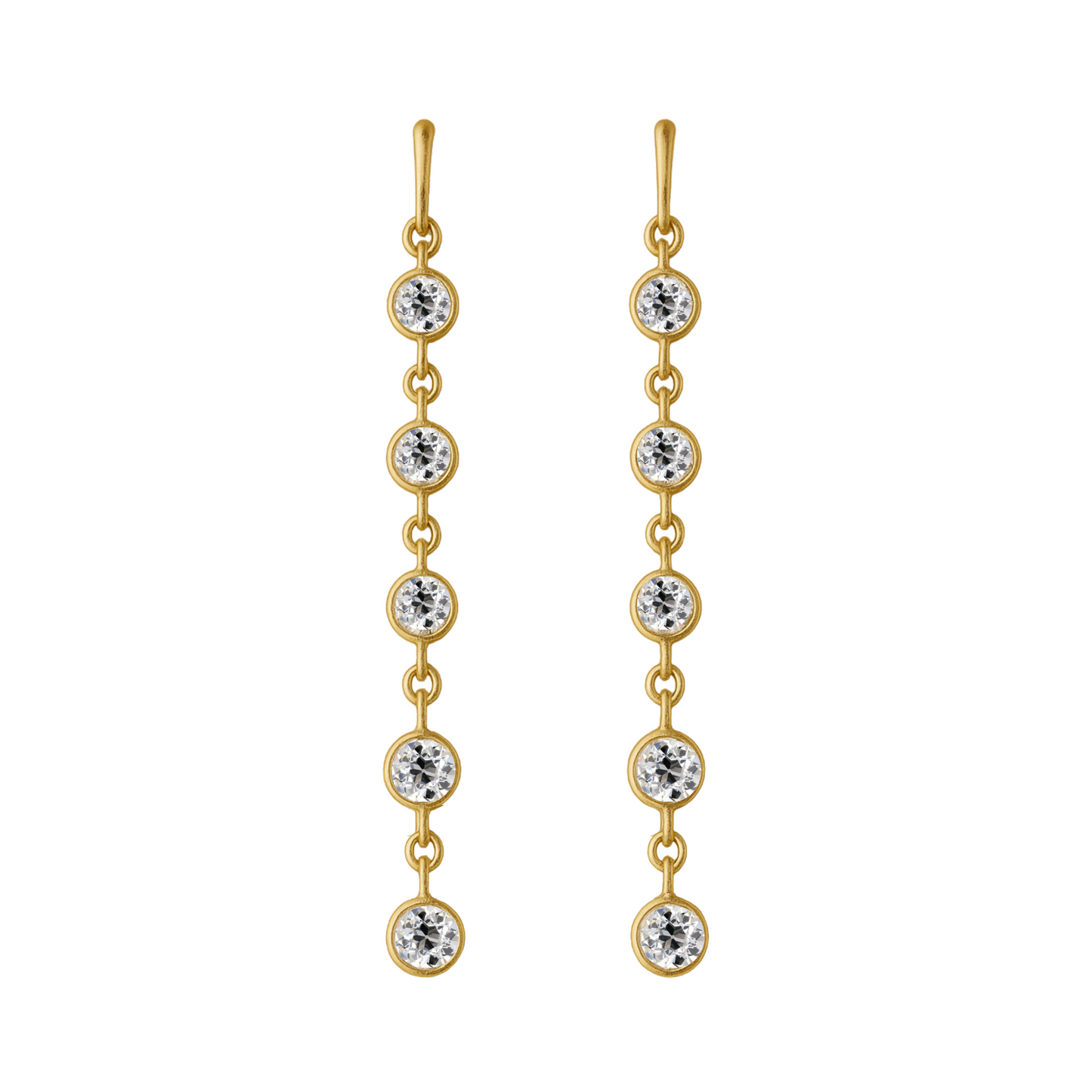Old European Cut Diamond Five Drop Earrings