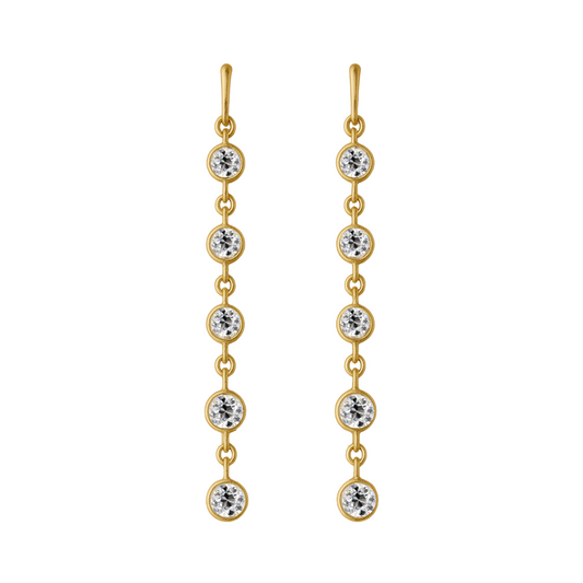 Old European Cut Diamond 5 Drop Earrings