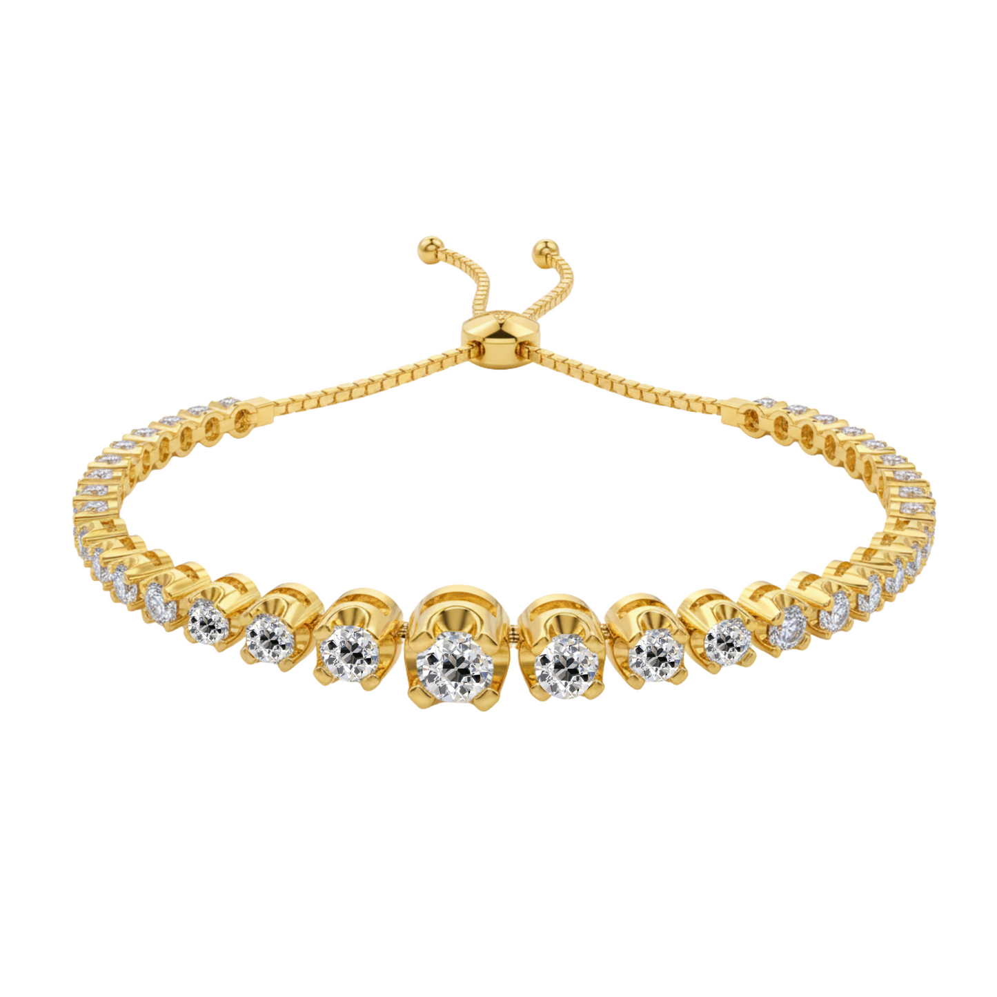 Old Cut Diamond Zip Bracelet