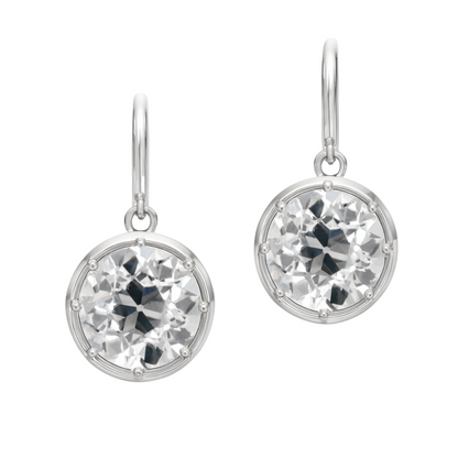 Old European Cut Diamond Drop Earrings