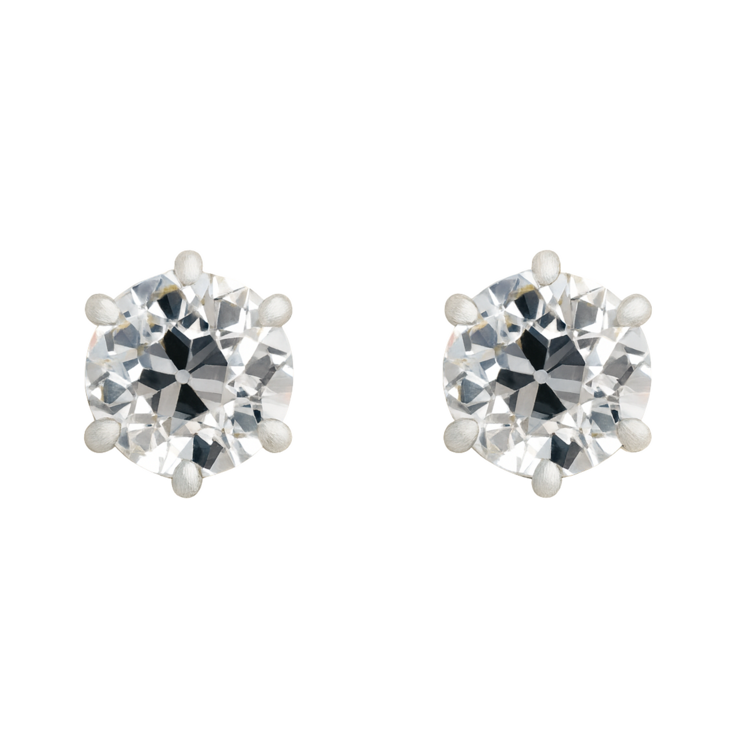 Old Cut Six Prong Studs