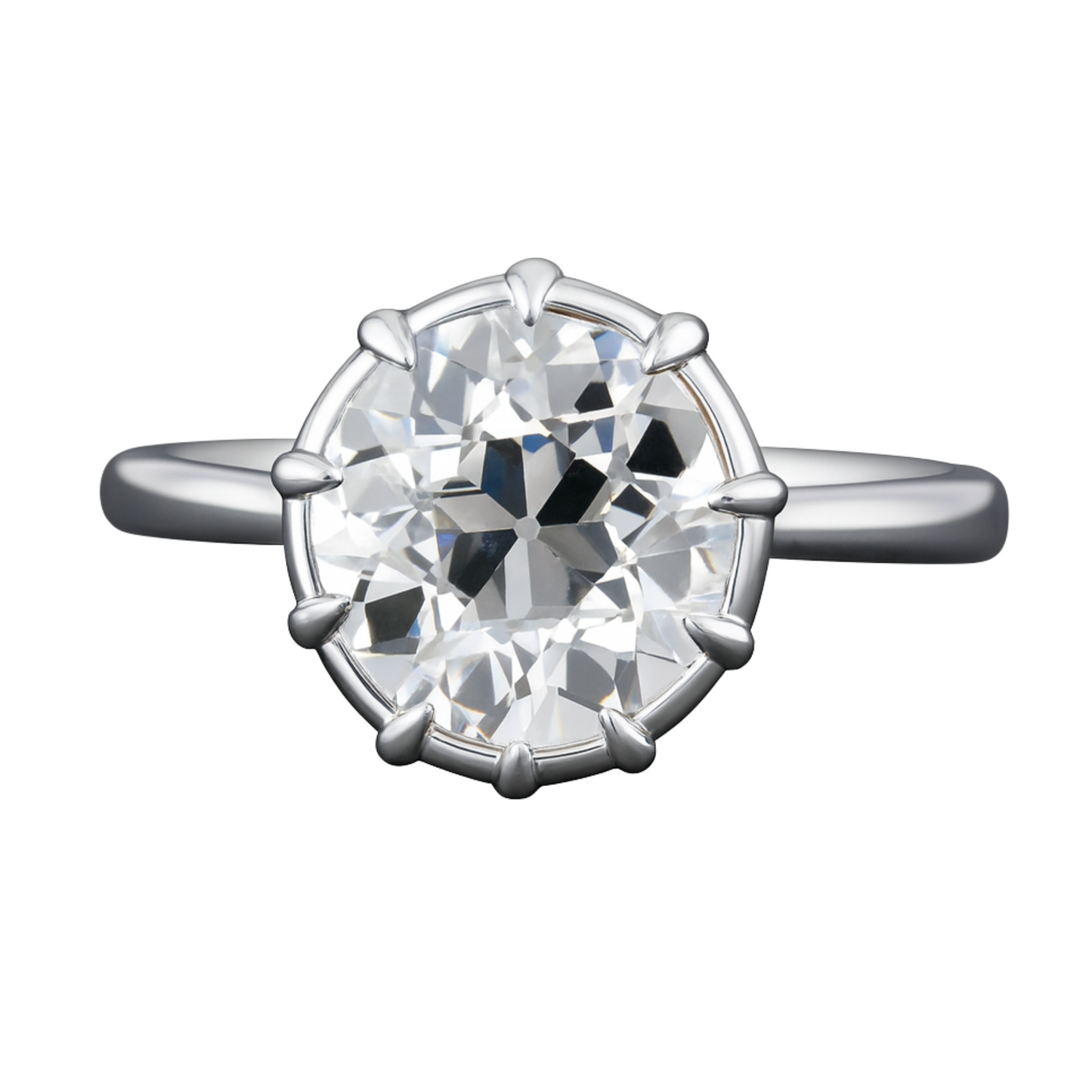Georgian Inspired Collet Solitaire Ring