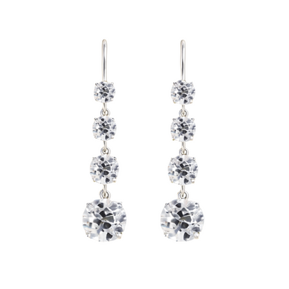 Old European Cut Diamond Four Drop Earrings