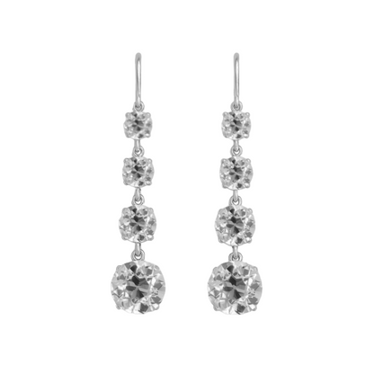 Old European Cut Diamond Four Drop Earrings