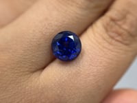 5.69 Round Sapphire Blue Madagascar GIA Heated