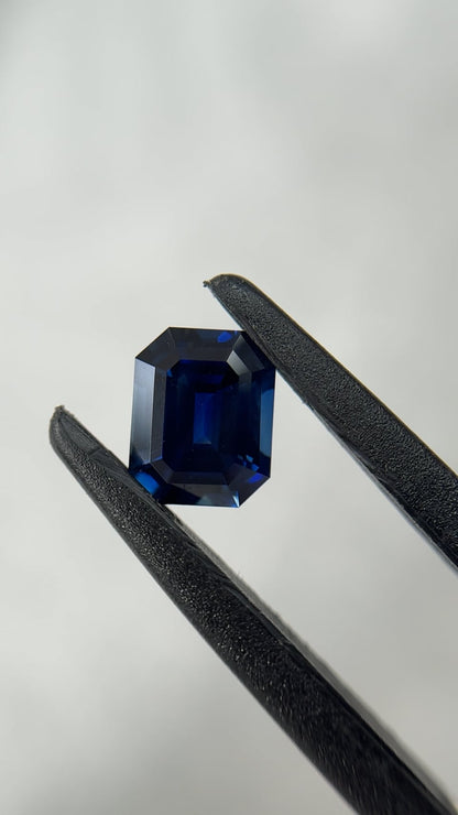3.85 Emerald Cut Sapphire Thailand GIA Heated