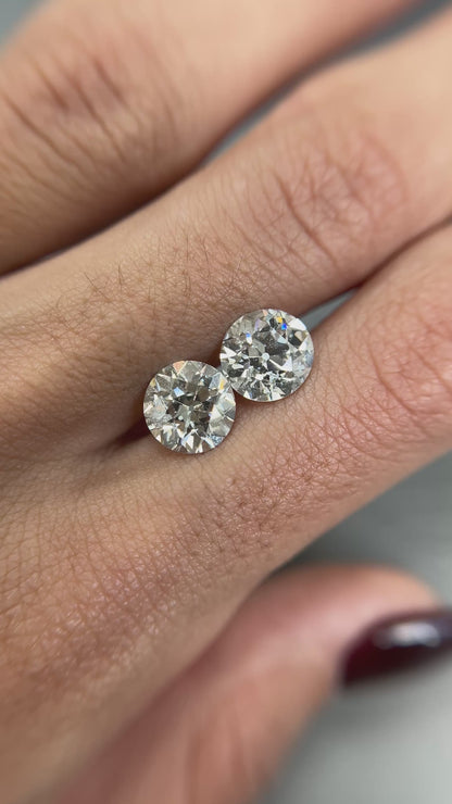 4.50ctw Old European K-J I1 (Matched Pair)