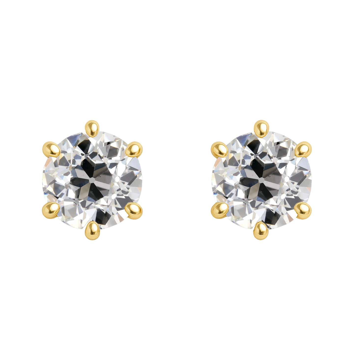 Old Cut Six Prong Studs