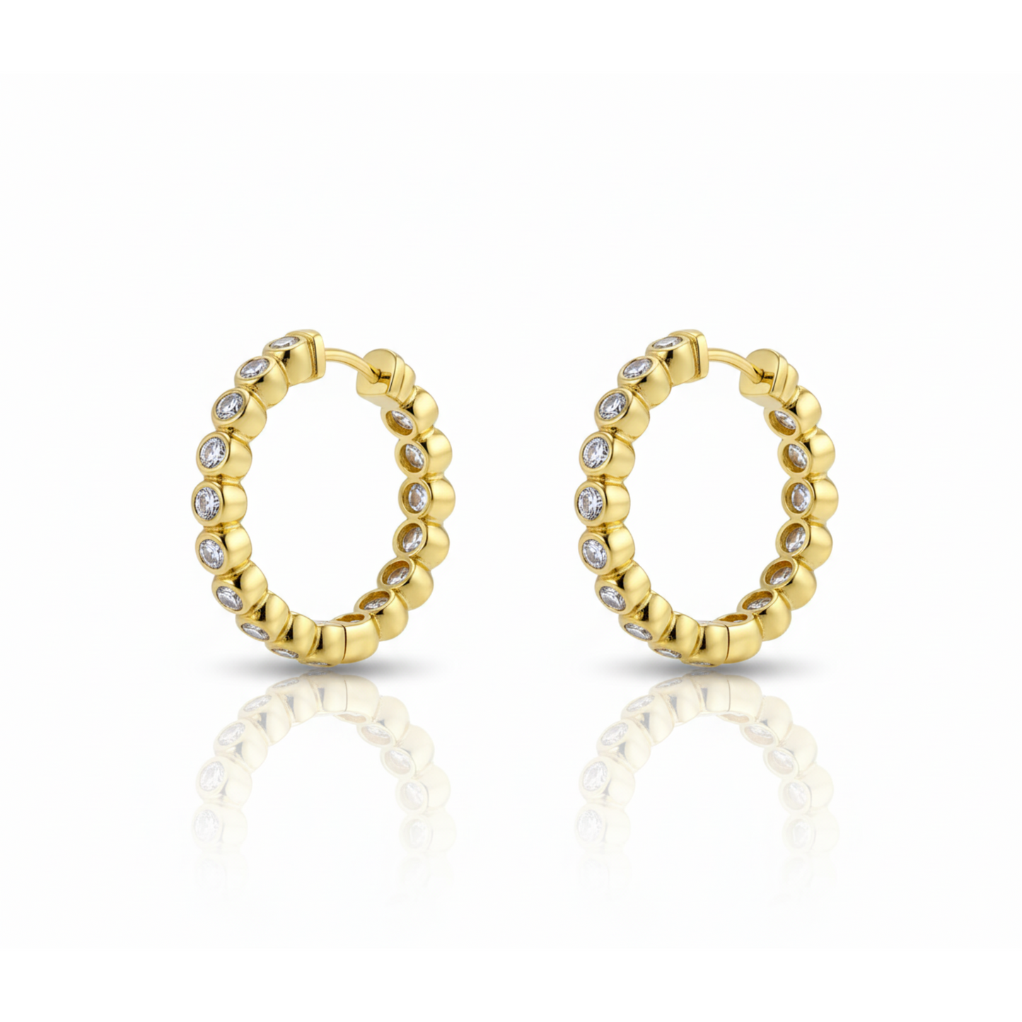 Old Cut Diamond Hoop Earrings