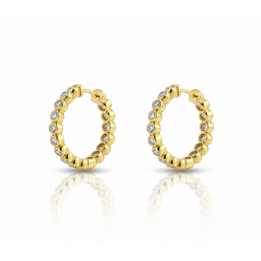 Old Cut Diamond Hoop Earrings