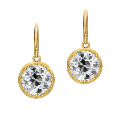 Old European Cut Diamond Drop Earrings