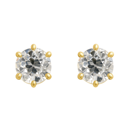 Old Cut Six Prong Studs