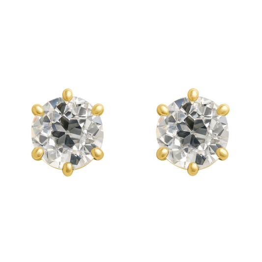 Old Cut Six Prong Studs
