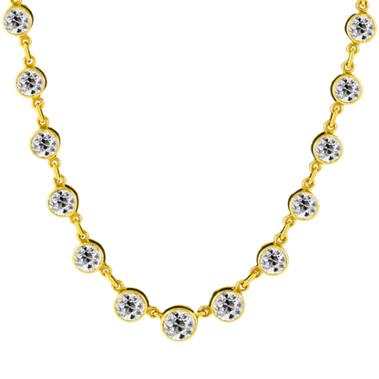 Old Cut Diamond Riviere Station Necklace